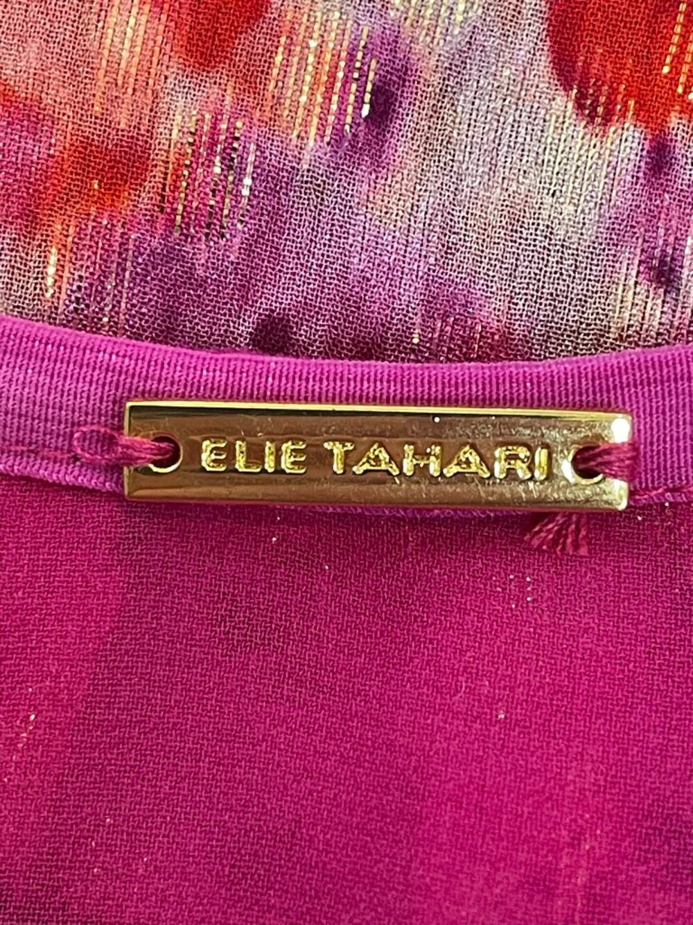 Elie Tahari 93% Silk Metallic Floral Pintuck Sleeveless Blouse Pink M - Picture 13 of 15